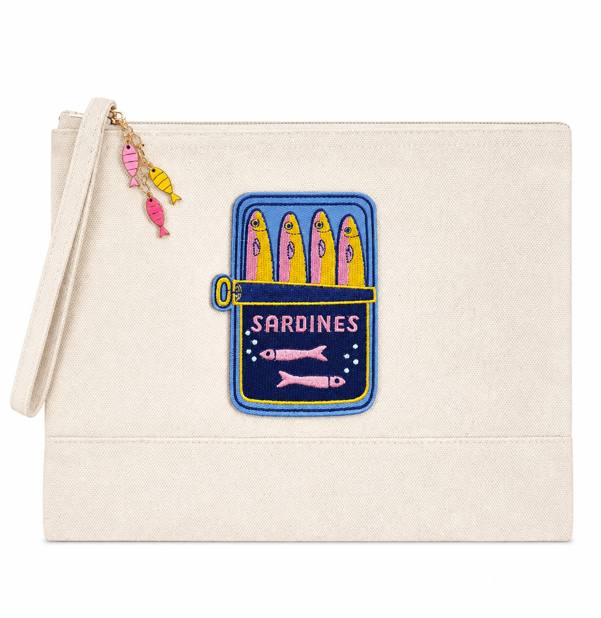 Sardines Cotton Canvas Zipper Pouch