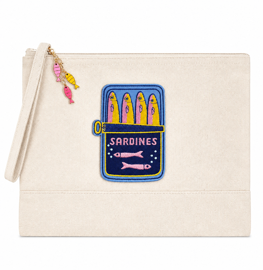Sardines Cotton Canvas Zipper Pouch